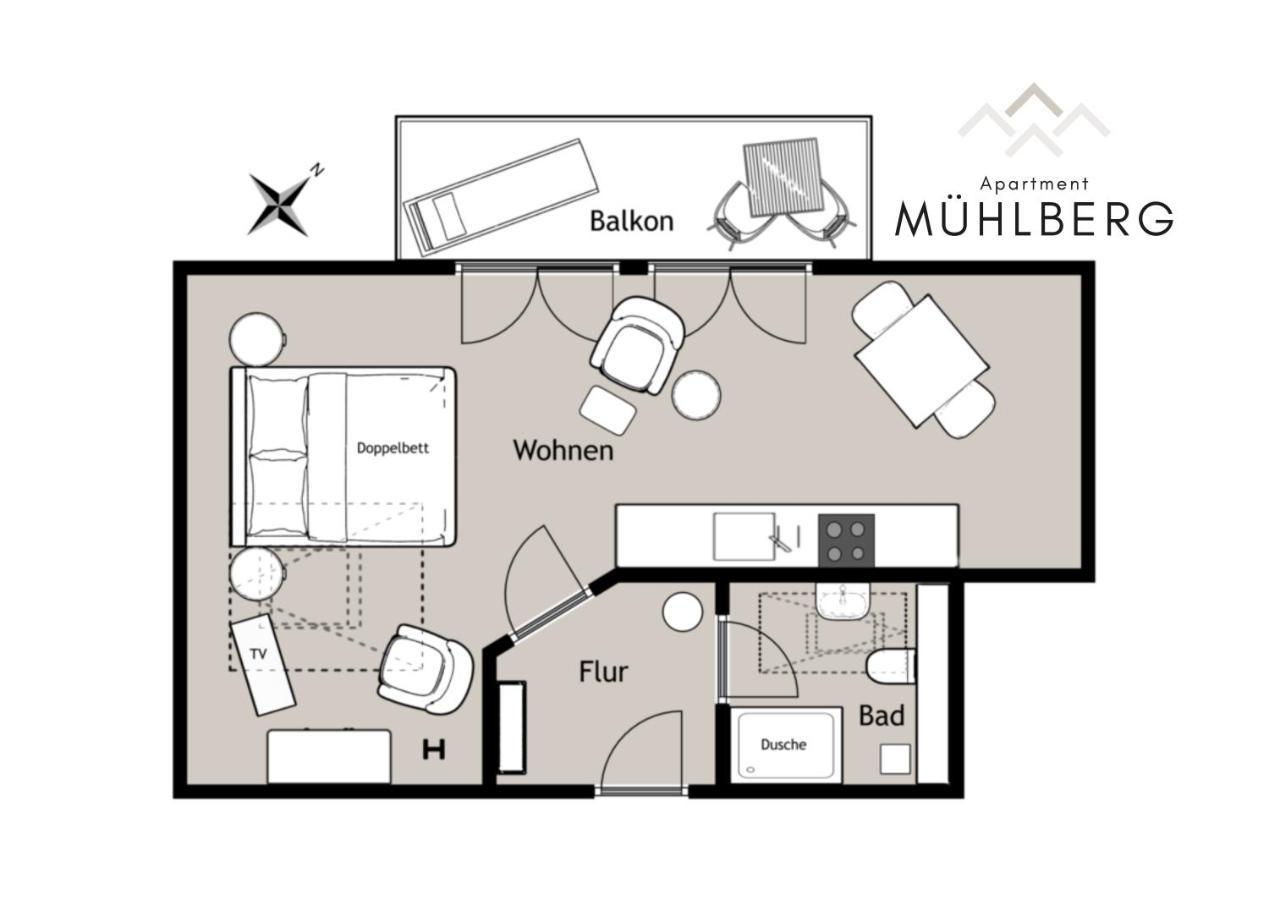 Das Bergquartier - Ferienwohnung Muehlberg اوبيرو المظهر الخارجي الصورة